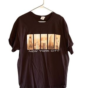 Gildan XL Brown New York City NYC Graphic T-Shirt